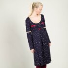 MARGOT BY MWM - MØRKBLÅ KJOLE MED SMÅ HJERTER