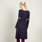 MARGOT BY MWM - MØRKBLÅ KJOLE MED SMÅ HJERTER