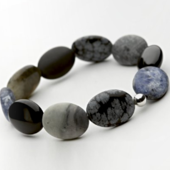 PERNILLE CORYDON - MØRKT MULTI STONE ARMBÅND
